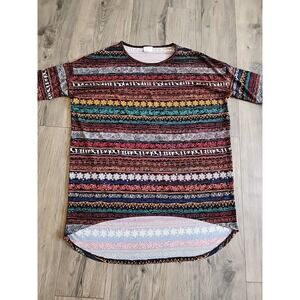 LuLaRoe Irma Top Tribal Colorful Aztec African Oversized Tunic Shirt Size Medium